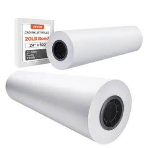 fathersdaygift VEVOR Wide Format Paper, 24 inx 500 ft Plotter Paper, 2 Rolls CAD Bond Rolls with 3 in Core, 20 LB Bond Paper Rolls, Idea for CAD Drawings, Engineering Plans, GIS Maps Architectural Designs