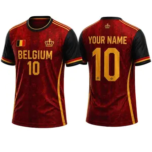 Personalized Belgium Soccer Jersey with Name and Number, Belgium Football Fan Shirt, Custom Soccer Gift