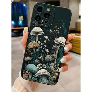 1pc Floral & Mushroom Pattern Universal Smartphone Case Suitable For IPhone17/IPhone17 Air/IPhone17 Pro/IPhone17 Pro Max/16 Pro Max/15 Pro Max/14 Pro Max/13 Pro Max/12 Pro Max