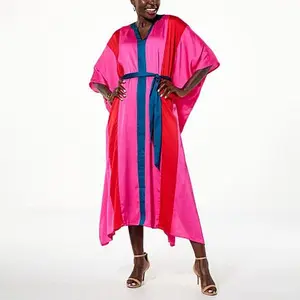 Iman Global Chic Belted Caftan Dress