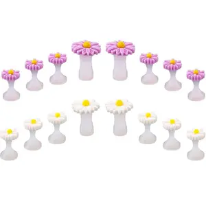 16pcs Daisy Toe Separators Silicone for Pedicure Nail Polish Gel Foot Toe Spacers Pedicures Nail Art Tools