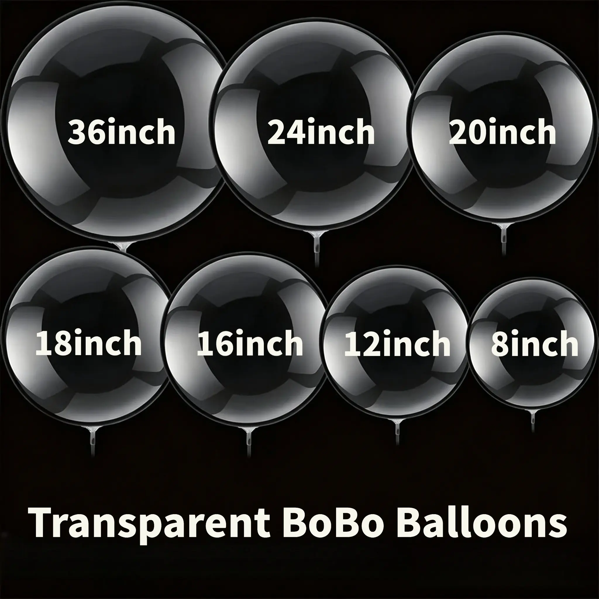 Clear Bobo Balloons 10/15 Pack, 8-36cm Transparent Stretch Plastic Balloons, Ideal for Birthday, Wedding, Party Decorations, Table Balloon Arch, Balloon Garland, Balloon Backdrop, Balloon Party Supplies
