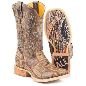 Men's Tin Haul Money Maker Boots With Bald Eagle Sole Handcrafted Brown