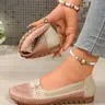 Women's Goreyodoly Elegant Casual Slip-On Flats with Chain Decor, Color-Block Breathable Slip Ons Lightweight Walking Shoes with Cushioned Insole, Slip-Resistant All-Season Footwear, Elegant commuter shoes for Office, Commuting