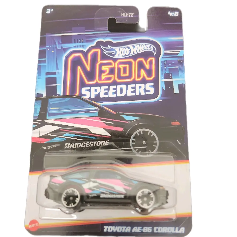 toyota ae-86 corolla neon speeders hotwheels 4/8 cool fun toys collectible rare Diecast Metal Car