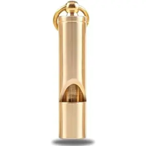 Loudest Brass Whistle    Whistle 125db+ One count Outdoor  Whistle On Key-Chain or Hang Around Your  and Carry it Anywhere!
