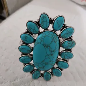 Large Turquoise Cuff Bangle Bracelet m