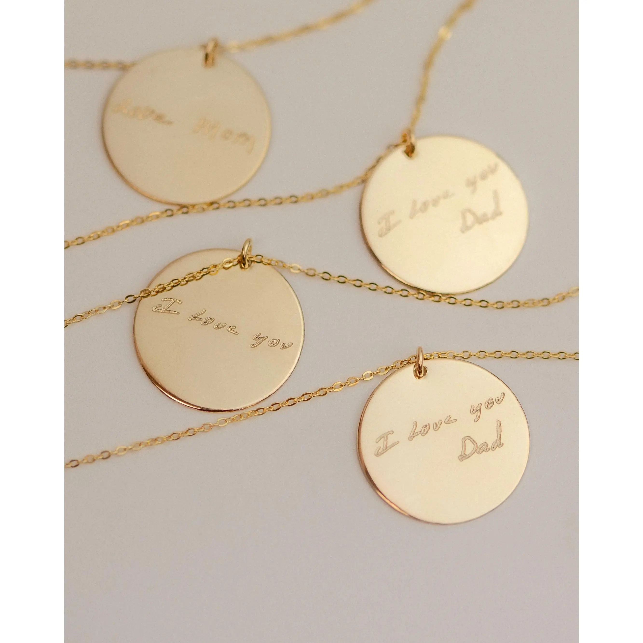 Handwriting Disc Necklace