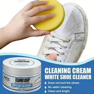 Easy No-Rinse Instant Shoe Cleaner Cream, Safe for Sneakers, Canvas, Faux Leather, Stain Remover & Whitening, Shoe Care Essential
