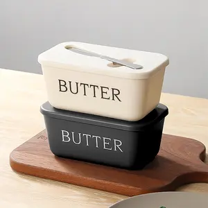 Durable PP Butter Box Set with Knife, Food Grade Plastic, Lightweight & Easy Clean, Ideal for Home, Weddings, Camping, Snack Containers, Food Storage Containers, Stackable Lunch Container