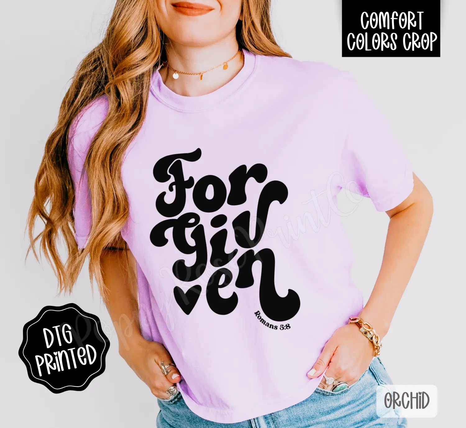 Forgiven Cropped Comfort Colors Tee, Trendy Tshirt for Women