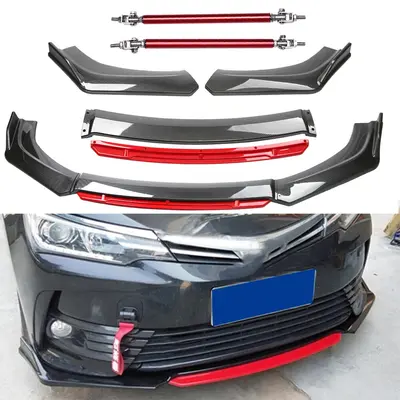 Front Bumper Lip Splitter Spoiler Gloss Black For Toyota