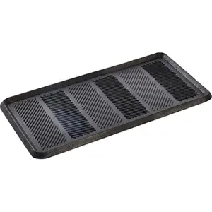 212 MAIN Rubber Boot Tray - Black, Large Size, 32x16x0.75 in, Raised Edges