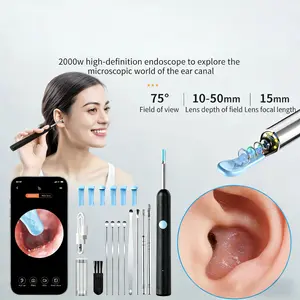 Ear Wax Removal Tool with Camera - Portable Type-C Rechargeable Earpick, Waterproof Endoscope with HD Camera, 360° Wide Angle, Compatible with iPhone & Android- Perfect for Birthday, Christmas Gifts, TikTokShopHolidayHaul phone clea battery dual cleaning