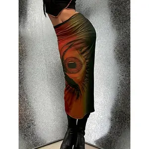 Summer/Autumn Giant Eyes Hip Skirt