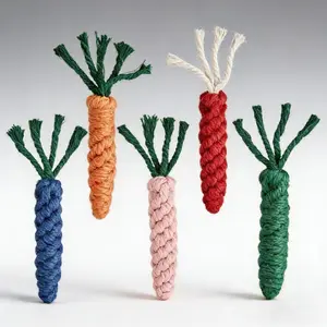 A set of 3 pieces of dog chewing toys: dental care, relieving boredom, durable interactive knots for small dogs, 5 colors