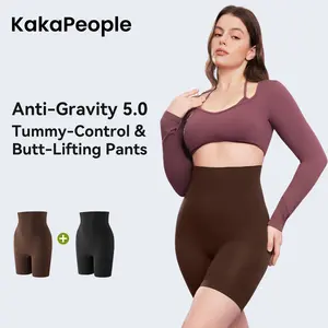 [2-Pack Fajas Colombianas Shaping Pants ] KaKaPeople Women's Tummy Control Butt-Lifting Shapewear, Sexy and Comfortable High-Waist Body Sculpting Garment Womenswear Compression
