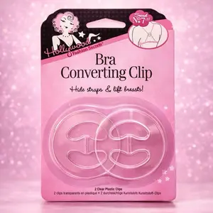 Hollywood Fashion Secrets Bra Converting Clip - 2 Clear Plastic Clips to Hide Straps & Lift Breasts