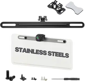 Universal License Plate Bracket  Stainless Steel Mount Holder for Backup Camera, , Dash Cam, and Mirror Camera, -B06
