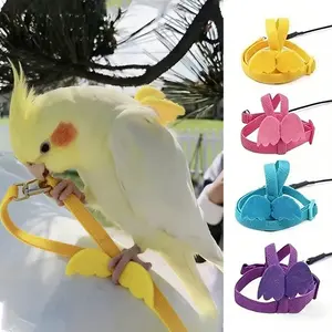 Pre-holiday clearance sale Pet Parrot Bird Harness and Leash, Adjustable Training Design Anti-Bite, Bird Rope with Cute Wing for Parrots bird chest.