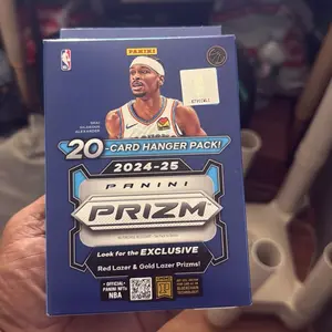 Panini 2024-25 PRIZM 20-Card Hanger Pack NBA Basketball Cards with Exclusive Red Lazer & Gold Lazer Prizms