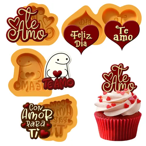 4 piezas Te Amo Chocolate mold SET - SET8