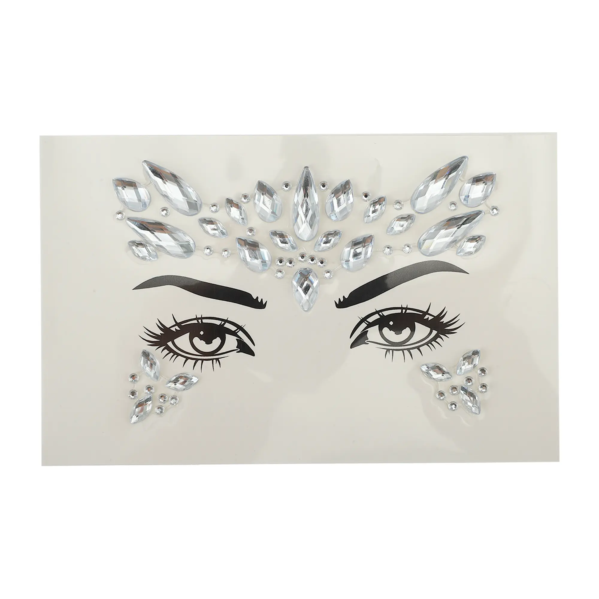 Unique Bargains Elegant Face Rhinestone Stickers Party Face Makeup Accessories for Concert 1 Pc