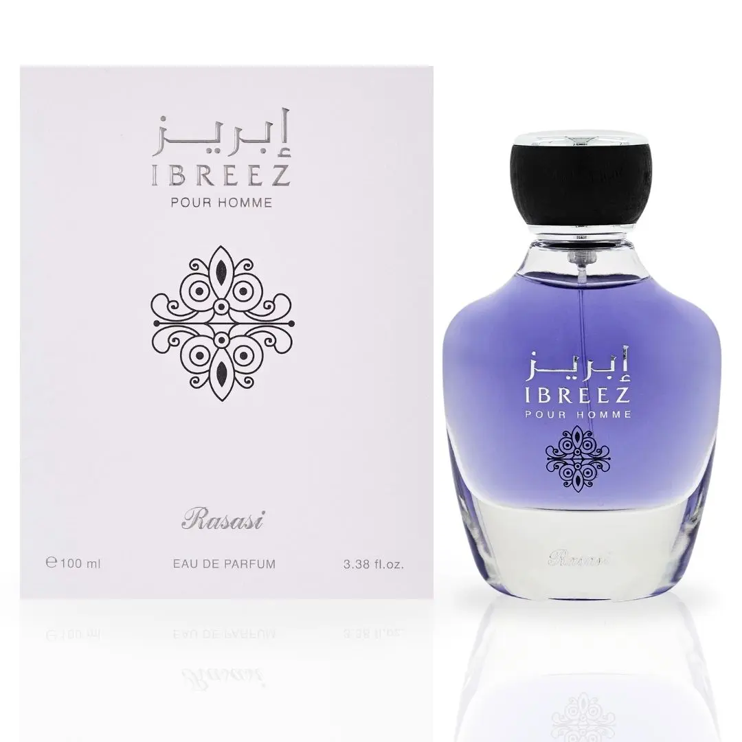 Ibreez Pour Homme EDP Spray 100ML (3.4 OZ) by Rasasi | Long Lasting, Citrusy, Aquatic, Refreshing, Masculine Scent. Floral Fragrance