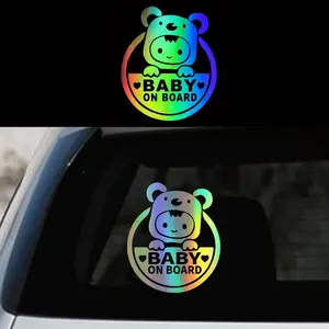 Baby on Board Car Stickers Laser Car Body Rear Window Bumper Decoration PVC Vinyl Film Decal Auto Tuning Accessories