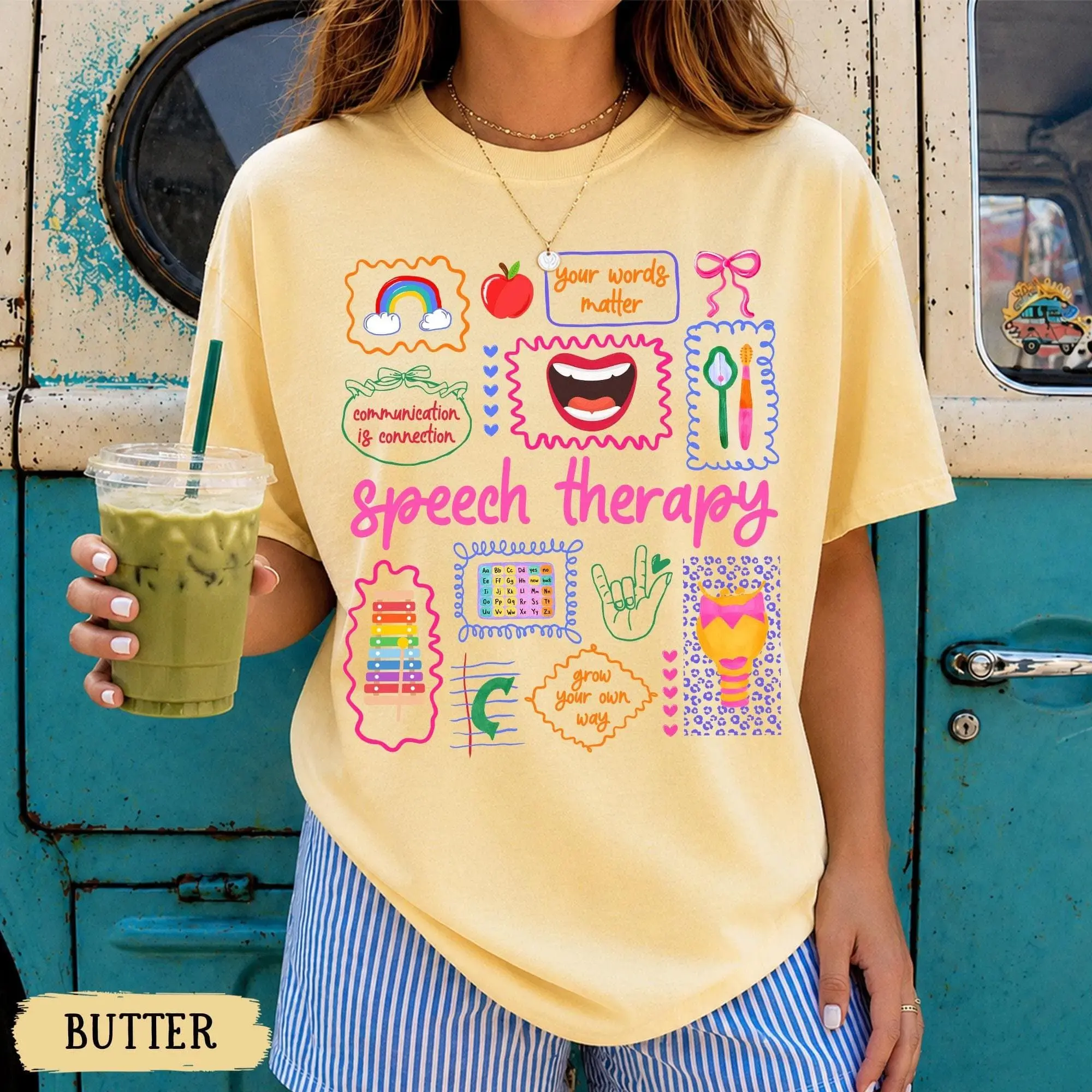 Speech Therapy Preppy Shirt Cute SLP SLPA Shirt, Your Words Matter Shirt, Communication is Connection, Speech Language Pathologist Tee
