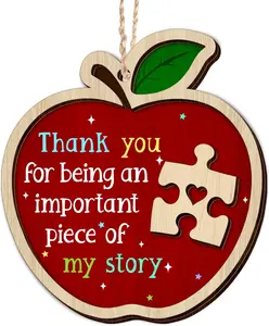 Thank You Gifts for Teacher, Christmas Ornament 2024 - Christmas, Teacher's Day, Birthday, Teacher Appreciation Gifts, Thank You Gifts for Women - Christmas Tree Decoration Wooden Ornaments