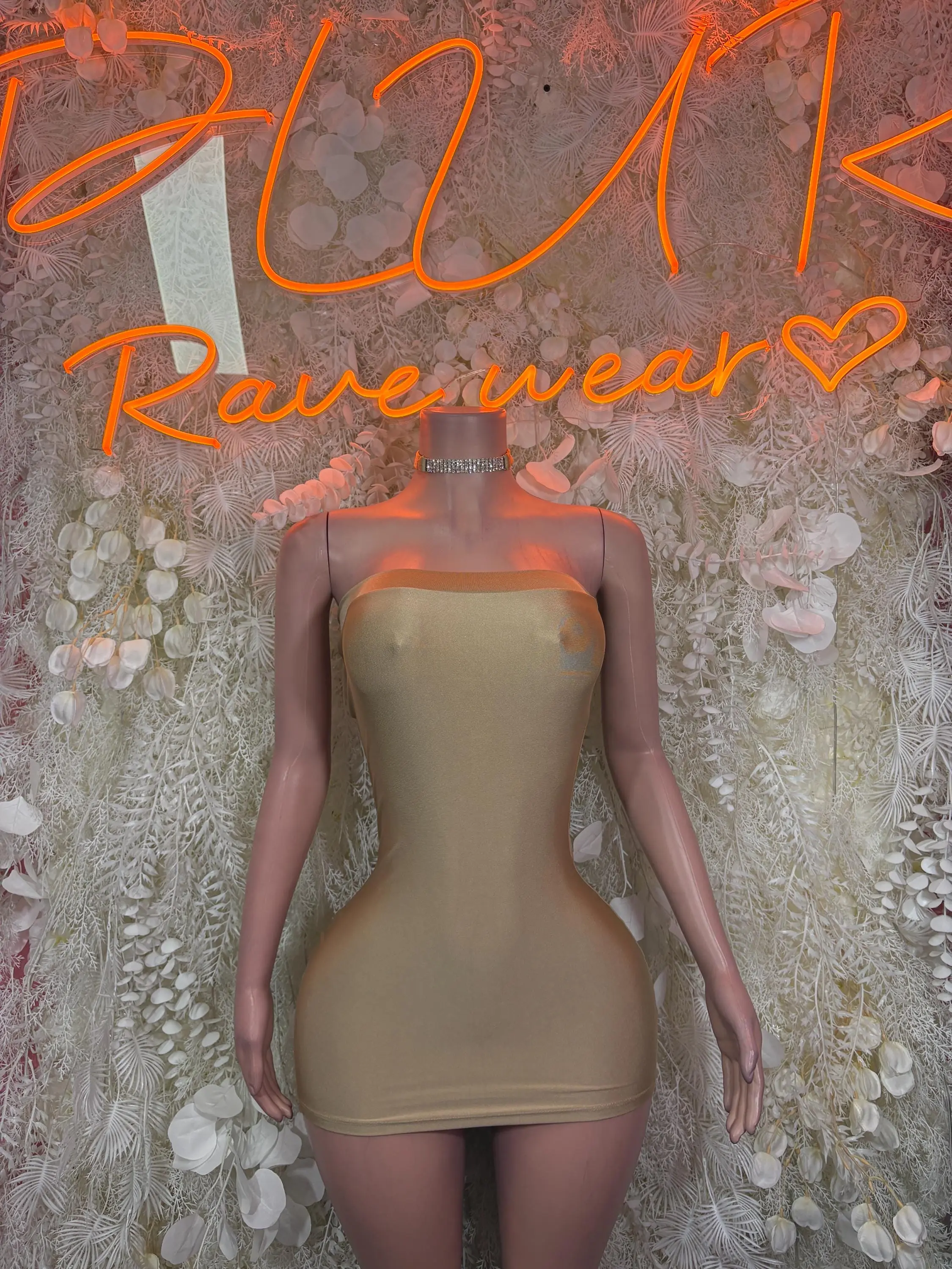 Nude Women’s Dress – Exotic Dancewear & Rave Wear Festival Dress Club Outfit