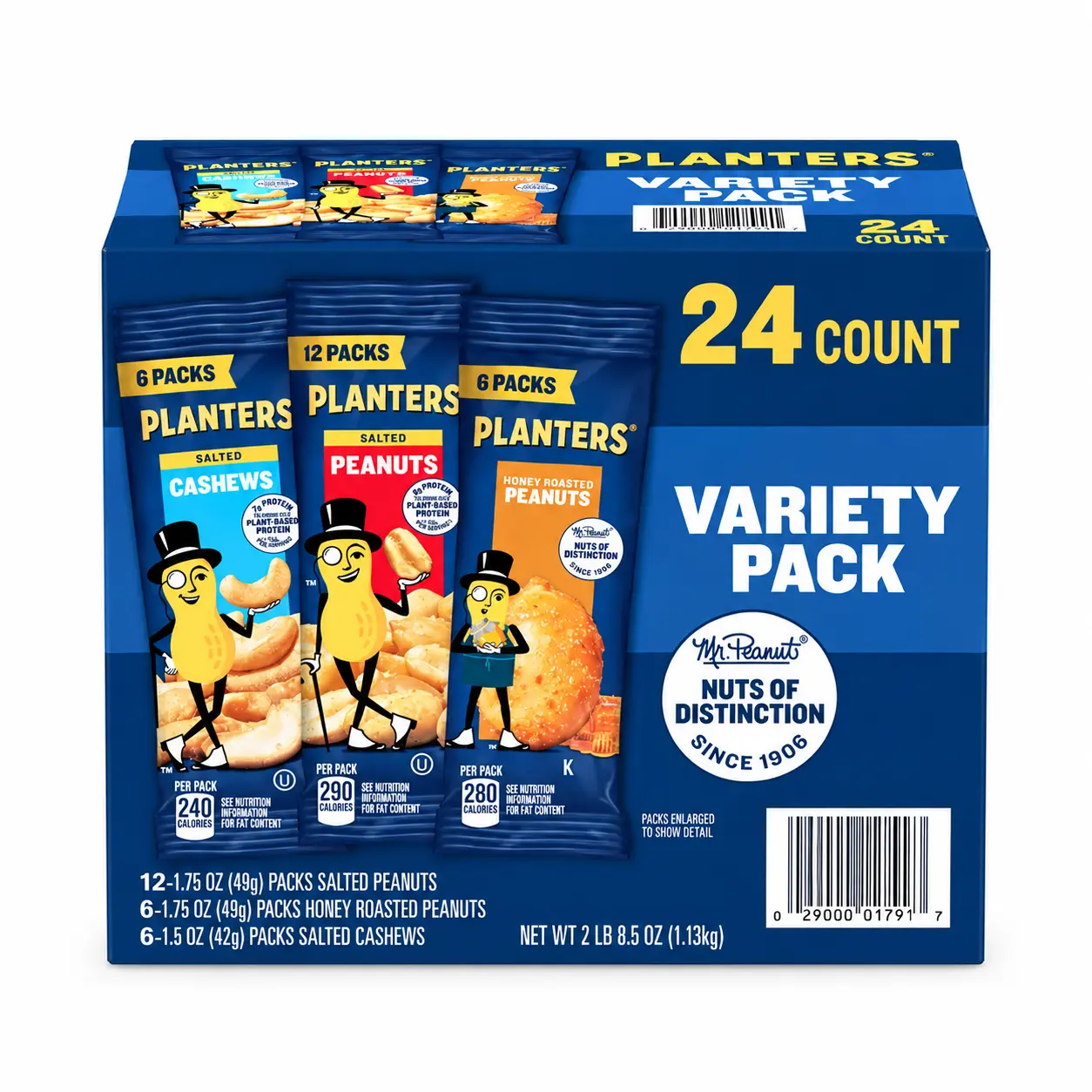 Planters Cashews & Peanuts Variety Pack, 24-Count Snack Pack