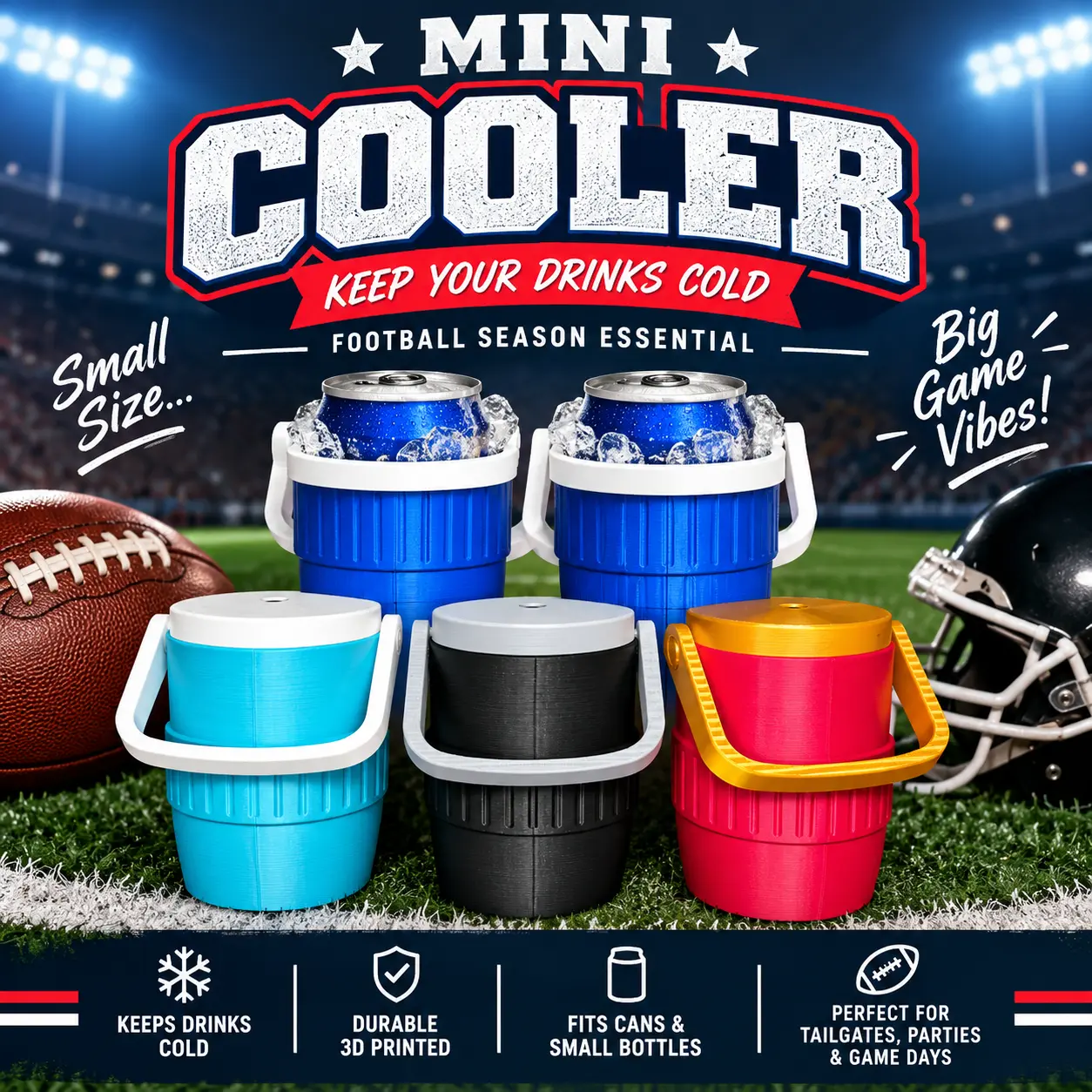 Mini Cooler Cup 3D Printed – Miniature Cooler Tumbler, Unique Gift Idea