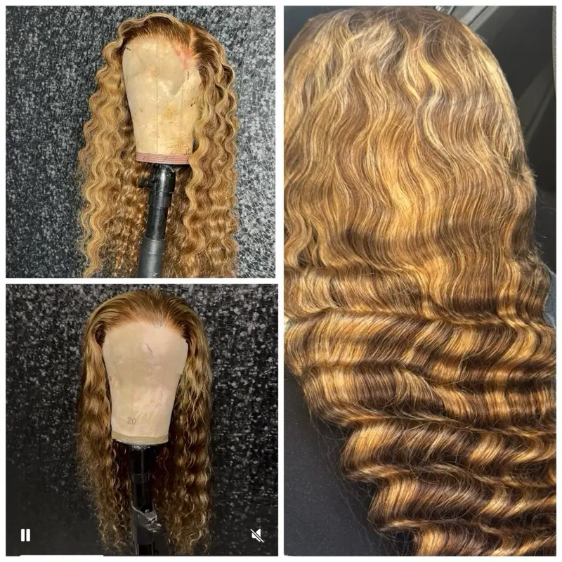 5x5 HD Closure 180 Density Loose Deep Wave Unit with Natural Blonde Highlights for Versatile Styling 100% Human Hair