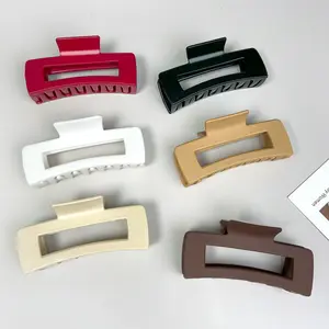 【buy 1 get 1 free】Solid Color Flat Hair Clips – No-Crease Acrylic Barrettes for Women & Girls | Strong Hold, Matte Claw Clips for Thick & Thin Hair, Minimalist Fashion Hair Accessories for Daily, Work, or Party Looks