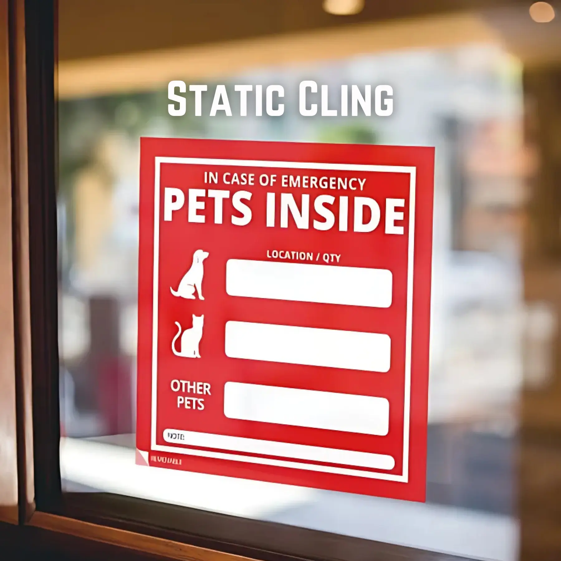 Save Our Pets Emergency Pet Alert Static Cling, No-Adhesive Window Decal with Gift Emergency Contact Card, Dog Emergency Preparedness Glass Stickers