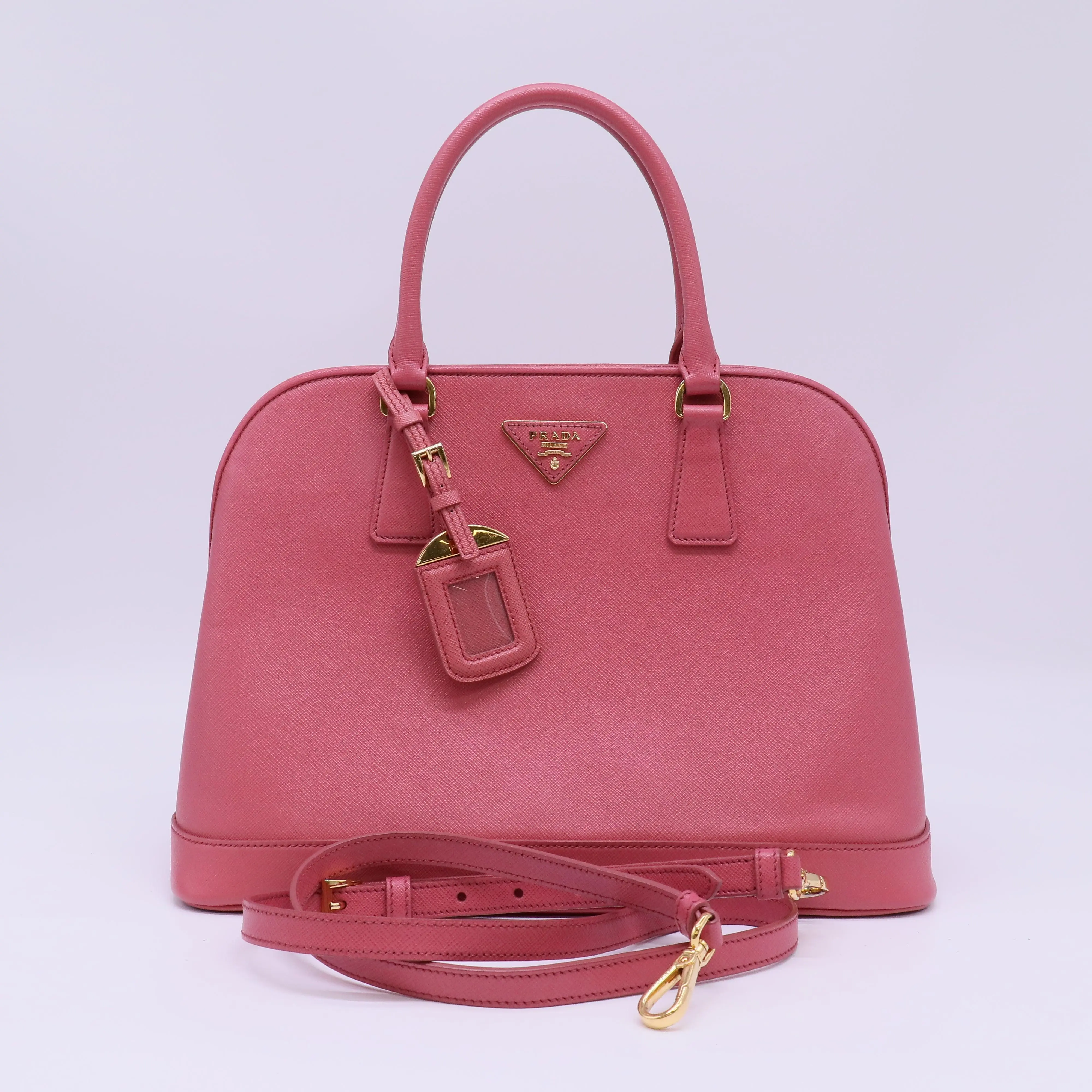 Pre-owned PRADA Leather Tote Bags Saffiano Lux Medium Open Promenade Satchel Bag B22765
