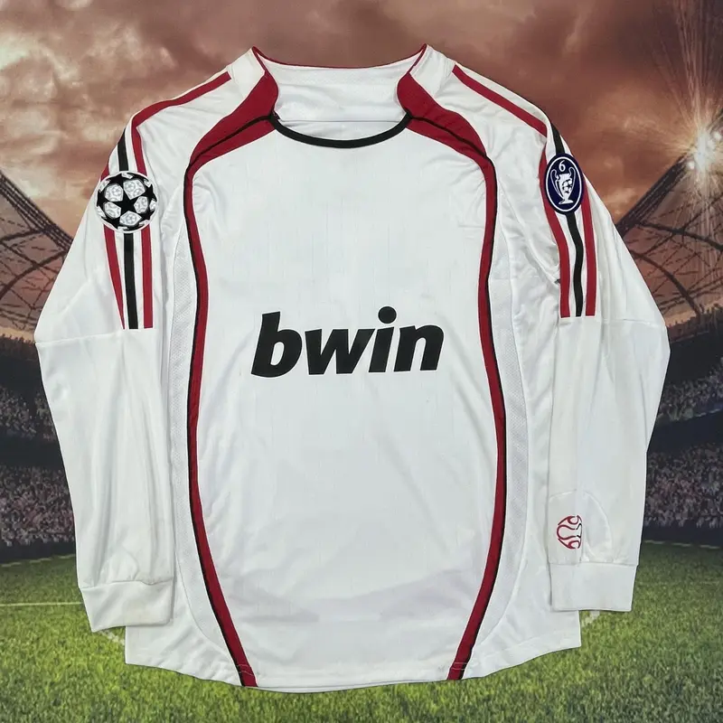 No.22 Kaka 2006-2009 Away Home Retro White No.80 Ronaldinho No.11 Ibrahimovic Long Sleeved Soccer Jerseys