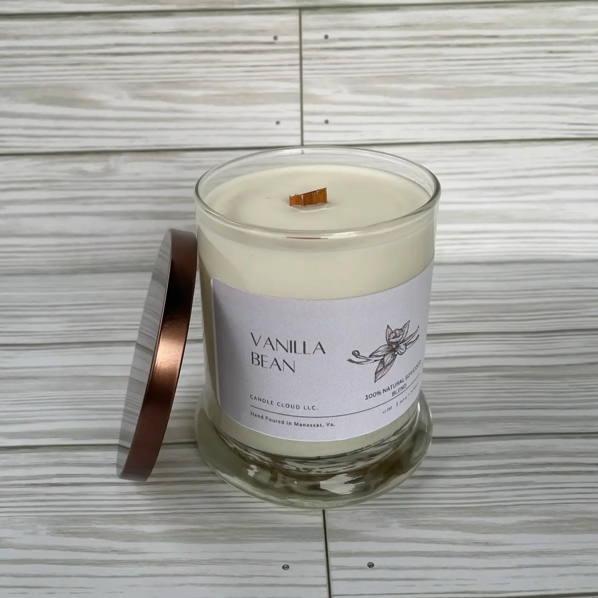 Candle Cloud-Vanilla Bean Aroma Cozy Fragrance Wood Wick Candles