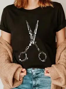 100% Cotton Barber Hairdresser For Barbershop Owner Gift Haircut Stylist T-Shirt