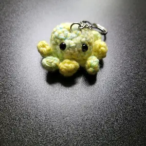 handmade small crochet octopus keychain