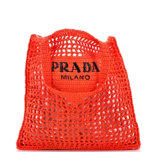 Pre-owned PRADA Raffia Tote Bags REBAG Triangle Logo Open Tote by Rebag