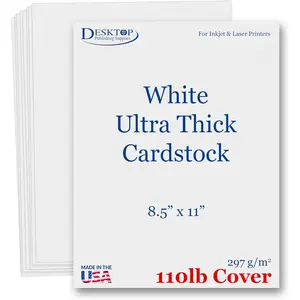White 110lb Cover (300gsm) Cardstock 8.5x11 - Ultra Heavyweight Thick Card Stock, Smooth Bright White Printer Paper - Invitations, Menus, Posters, Brochures, Crafts - Inkjet/Laser Printers - 50 Sheets