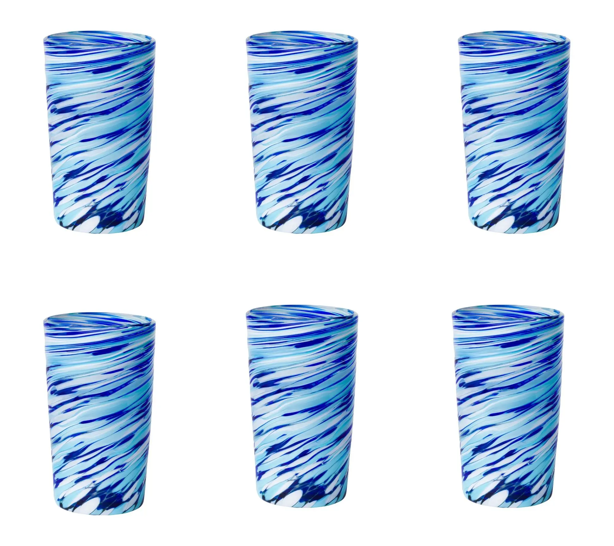 10 Strawberry Street Set of 6 Malibu Mexican Hiball Glasses