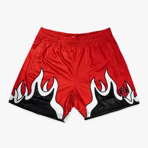 [Trending] Flame Graphic Youth Shorts – Kids Basketball Athletic Shorts, Lightweight Quick Dry Sportswear