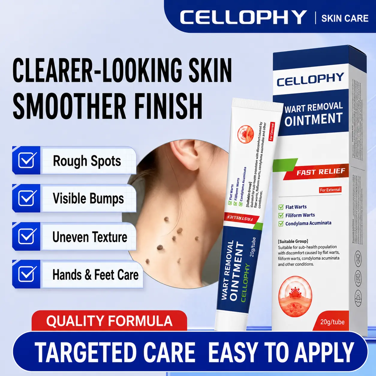 Gentle Skin Smoothing Ointment - Natural Purifying Cream for Spots, Blemishes & Skin Tags, Body Care Balm