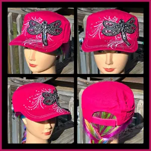 Pink Dragonfly BLING Hat