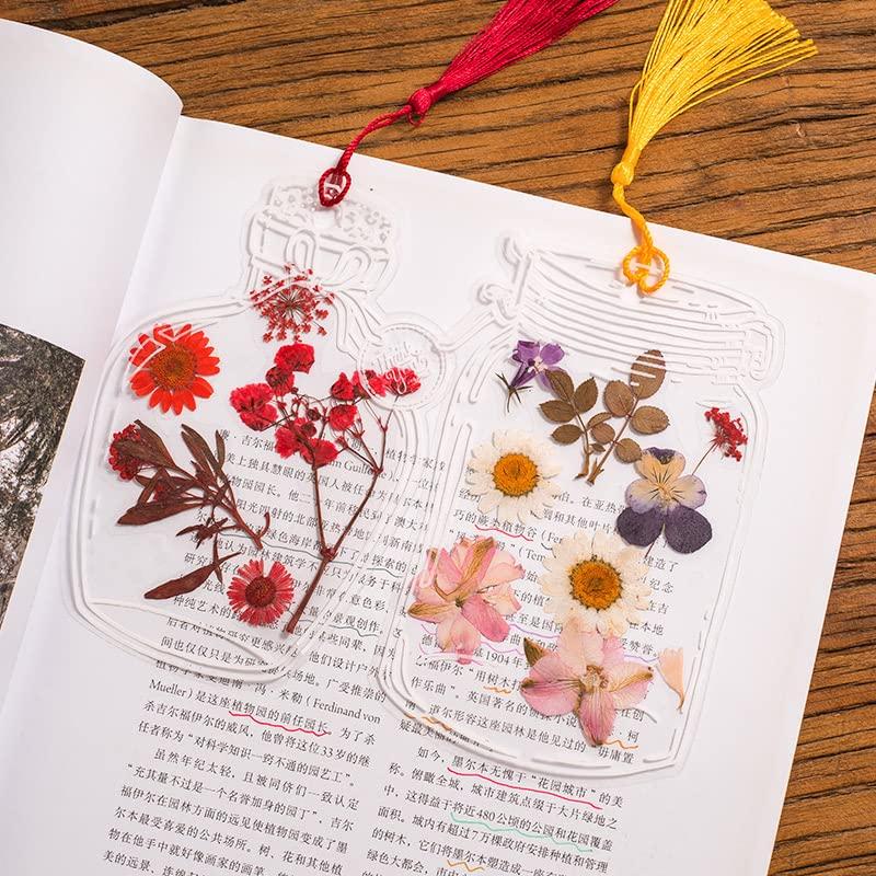 20PC DIY Bookmark Making Kit, Transparent Plant Specimen Stickers, Dried Flower Labels for Glass Bottle Crafts