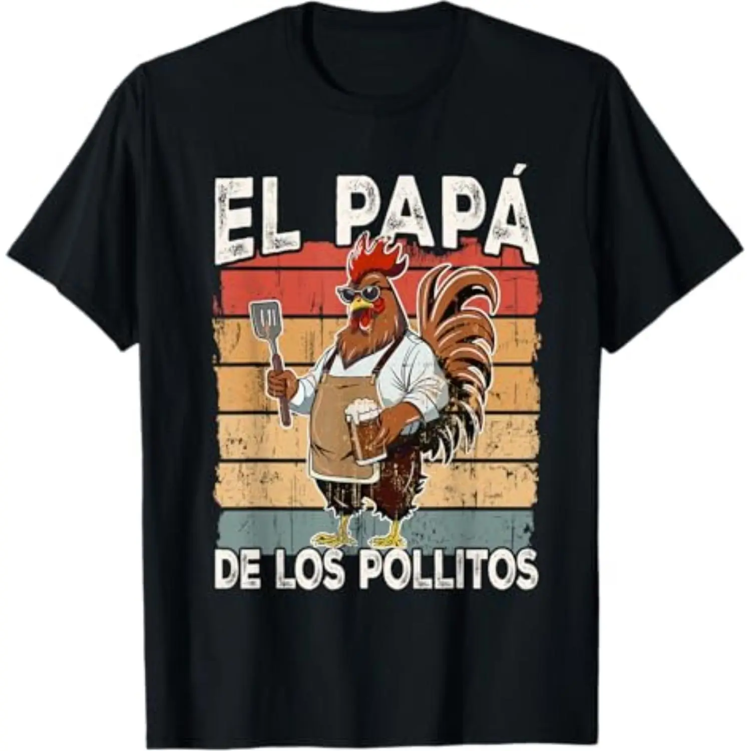 Cotton El Papa de lo pollitos funny Spanish Dia del Padre T-Shirt